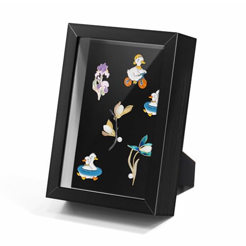 Small Shadow Box Frame for Enamel Pins, Souvenirs and Dried Flowers