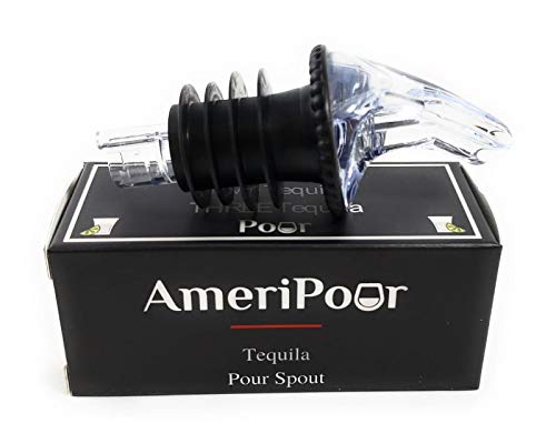 AmeriPour Clear Speed Pourer - Patron Pour Spout Made in USA, No Leak Cocktail Dispenser