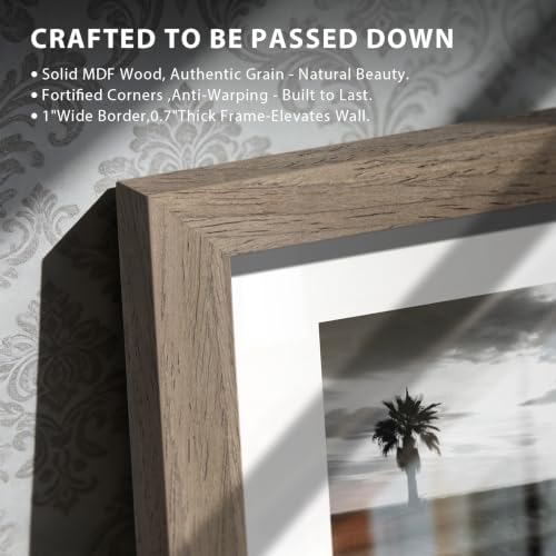 KissNow Walnut 11x14 Inch Picture Frame 5 Pack for Wall Display