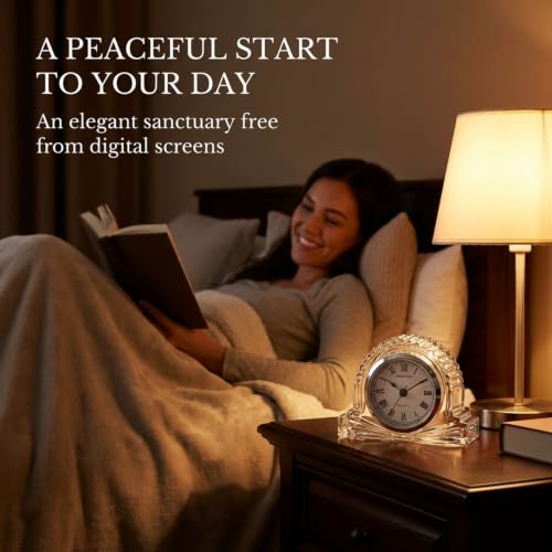 Small Crystal Mantle Clock for Home Decor