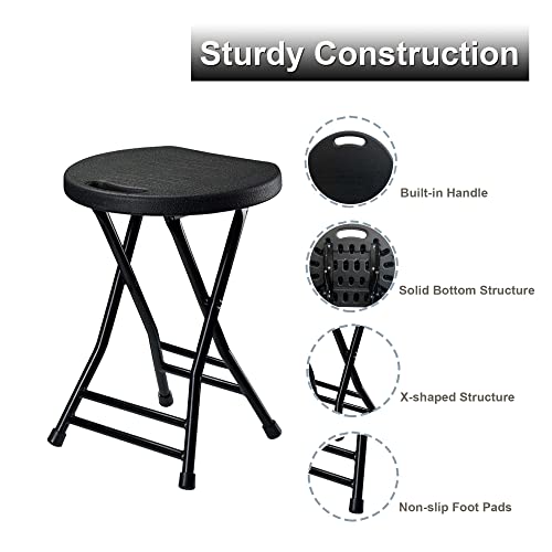 Foldable HDPE Stool with Handle - Heavy Duty Indoor and Outdoor Chair