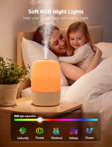 Smart Cool Mist Humidifier 3L Top Fill with RGB Night Light and App Control
