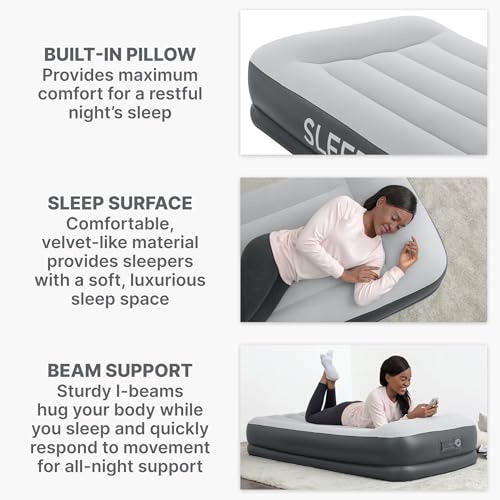 Twin Inflatable Air Mattress with Built-in Pump, Pillow & USB Charger