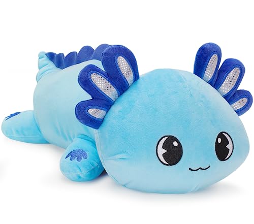 Blue Officygnet Axolotl Plush Toy - 13-inch Soft Cuddly Stuffed Animal for Kids