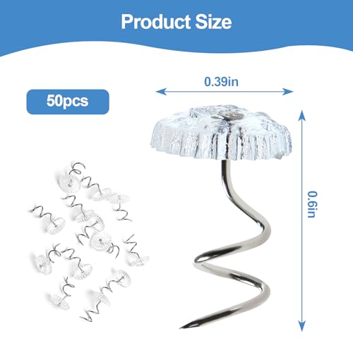 50 Clear Twist Pins for Secure Bed Skirts & Upholstery