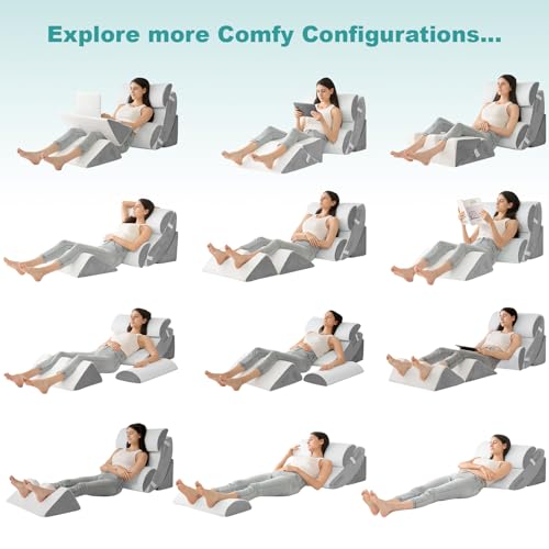 Adjustable Bed Wedge Pillow Set for Comfort & Support