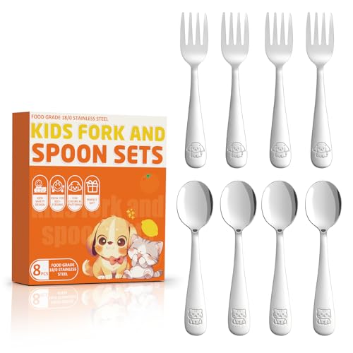8-Piece Toddler Utensils Set - Child-Sized Stainless Steel Silverware