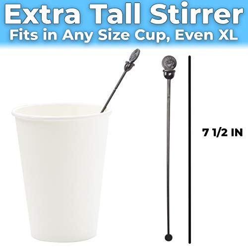 200 Pack Black Cafe-Grade BPA-Free Coffee Stoppers & Stirrer Paddles - 7 Inch Disposable Lid Plugs for Hot Drinks (Variation: 200 Pack / Black)