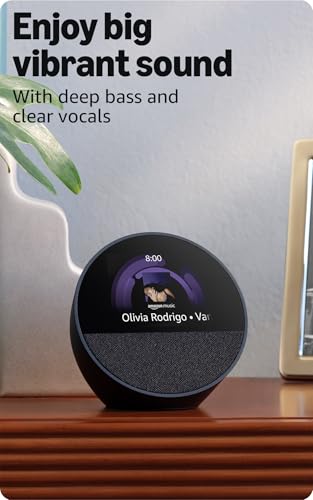 Amazon Echo Spot Smart Alarm Clock with Alexa - Black