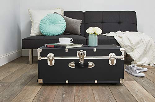 Seward Trunk Rover Black Storage Chest with Wheels & Lock, 30-Inch