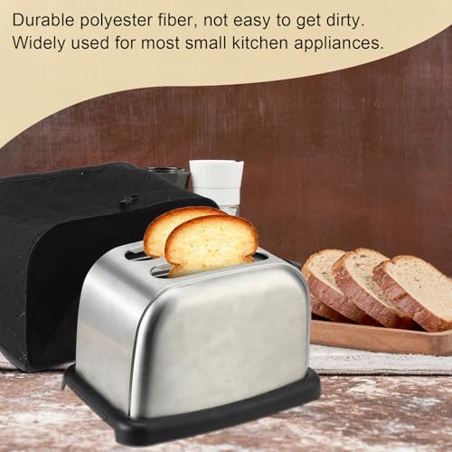 Quilted 2-Slice Toaster Cover - Durable Canvas Dust Protector, Black