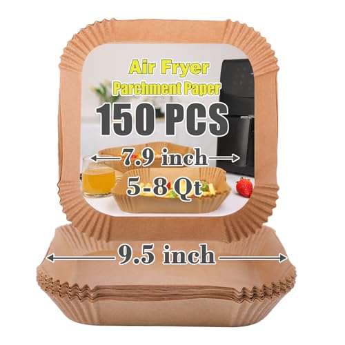 150 Pcs Square Air Fryer Disposable Paper Liners, 7.9-inch Non-stick Parchment
