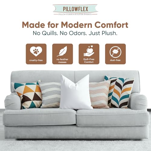 Pillowflex 22x22 Synthetic Down Pillow Insert - Square Throw Pillow Form