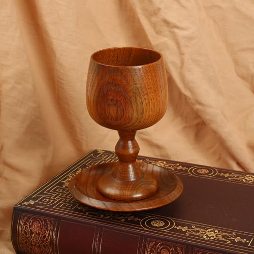 Handmade Wooden Communion Chalice with Tray and Gift Bag - 5.1 Inch