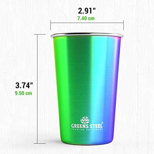 10oz Stainless Steel Kids Cups - Unbreakable Stackable Metal Tumblers (4-Pack)
