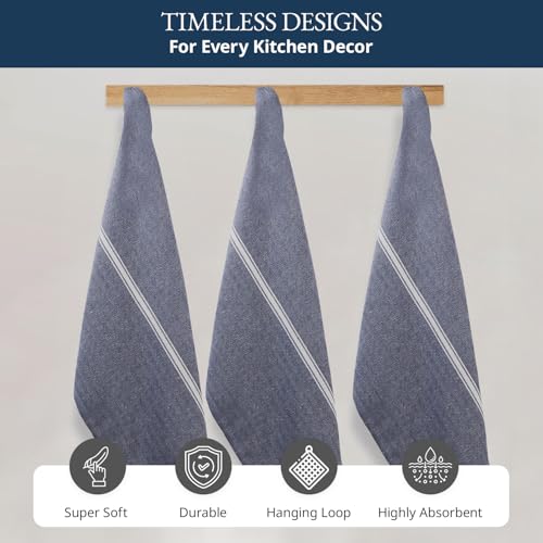 100% Cotton Kitchen Towels 6-Pack - Lint-Free Dish Towels (14x25 In)