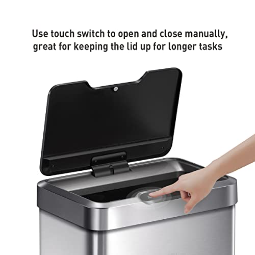 Touchless Motion Sensor Trash Can 50 Liter 13.2 Gallon Stainless Steel