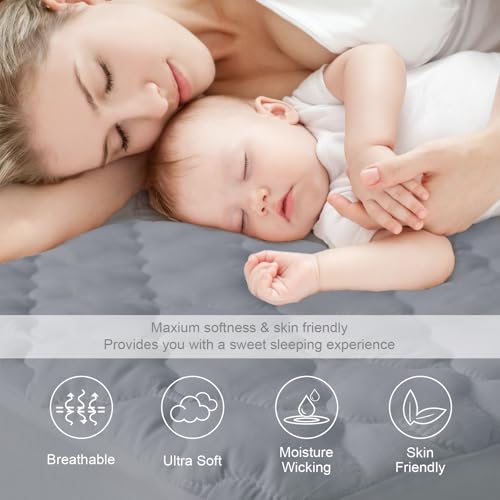 Twin XL Mattress Protector Pad - Waterproof & Cooling, Fits Up to 14"