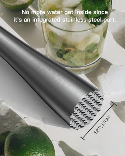 10-Inch Stainless Steel Cocktail Muddler & Mixing Spoon Bar Tool Set