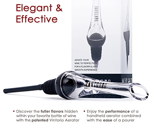 Wine Aerator Pourer and Decanter Spout - Premium Drip-Free Pourer (Black)