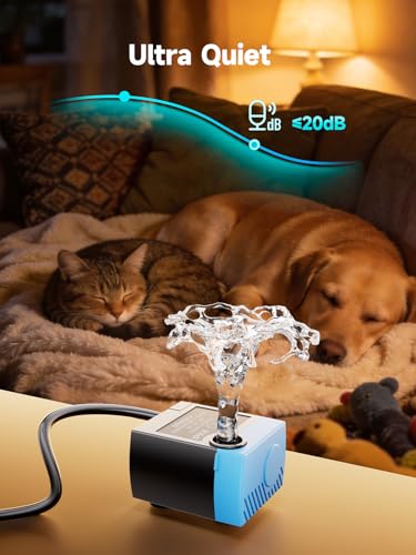 USB Pet Water Fountain Replacement Pump, Quiet Submersible Pump SP-400LV