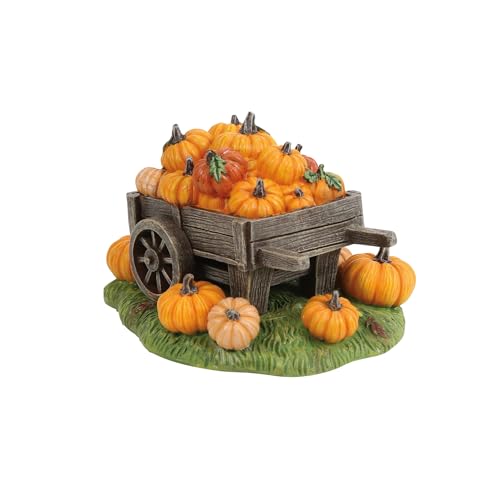 Halloween Harvest Pumpkin Wagon Village Figurine - 3.1 Inch Resin Decor