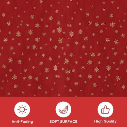 Artoid Mode 5' x 7' Red Xmas Tree Snowflake Area Rug – Non-Slip Washable Holiday Living Room Decor