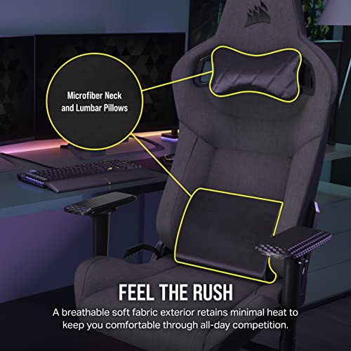Corsair T3 RUSH Charcoal Gaming Chair with Memory Foam Lumbar & Padded Neck Support