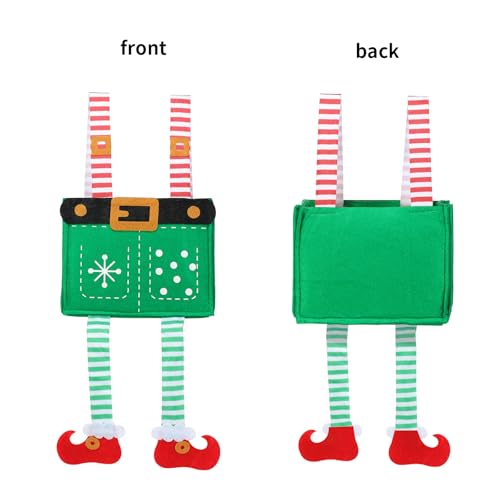 MSQ 6-Pack Green Santa Pants Candy Gift Bags for Christmas & Holiday Gift Giving