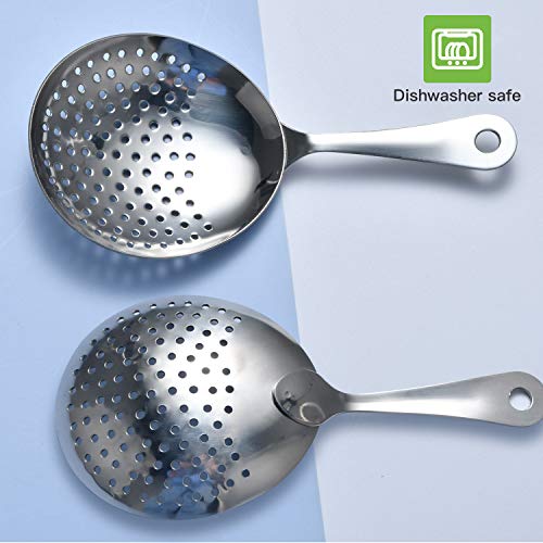 Stainless Steel Julep Strainer Cocktail Strainer Spoon for Loose Tea & Bar Use
