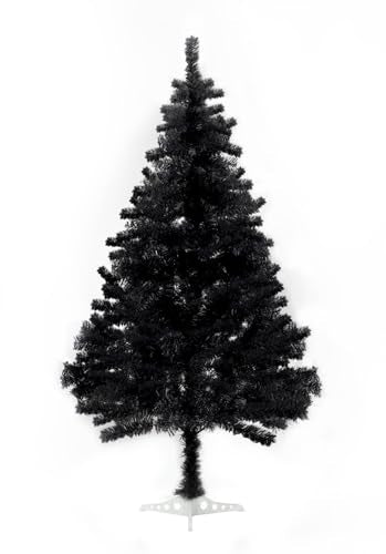 Sweecomb Black Christmas Tree 6ft Tinsel Artificial Tree with 550 Tips Hinged Stand