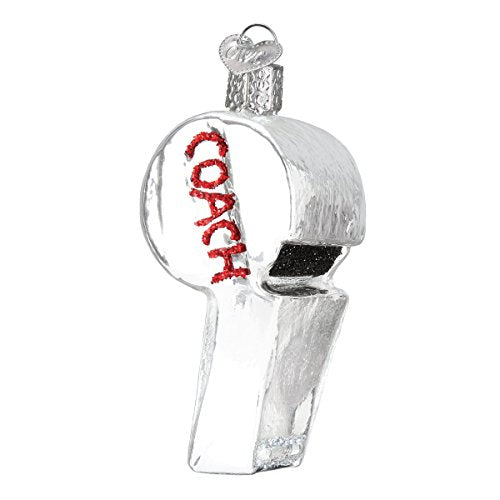 Old World Christmas Coach's Whistle Glass Ornament - Handcrafted Holiday Decoration