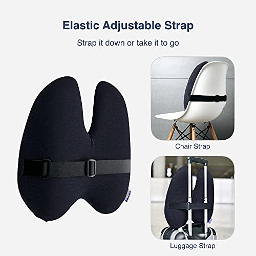 Ergonomic Lumbar Support Pillow for Back Pain Relief - Adjustable Strap
