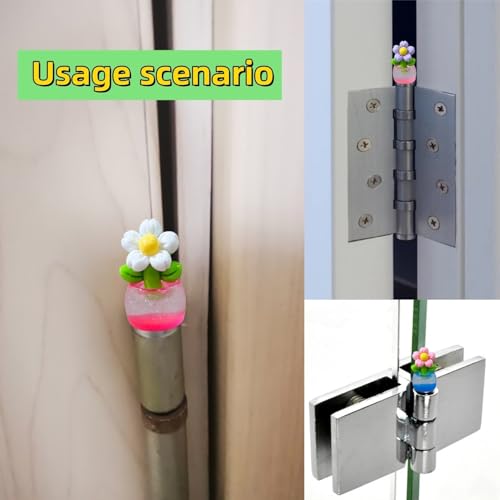 Magnetic Decorative Hinge Toppers - Glow-in-the-Dark Flower Set of 6