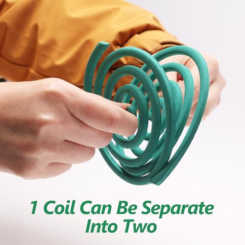 Natural Plant-Based Outdoor Patio Aroma Coils with 2 Stands (20 Pack)