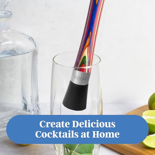 Baltique Marrakesh Cocktail Muddler with Colorful Wooden Handle, Nylon Head - Includes Variation