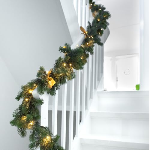 6 Ft LED Christmas Garland with Lights Battery Operated Outdoor Decor