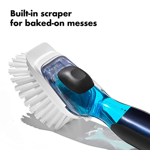 Soap Dispensing Dish Brush Refills with Built-In Scraper - 2 Pack