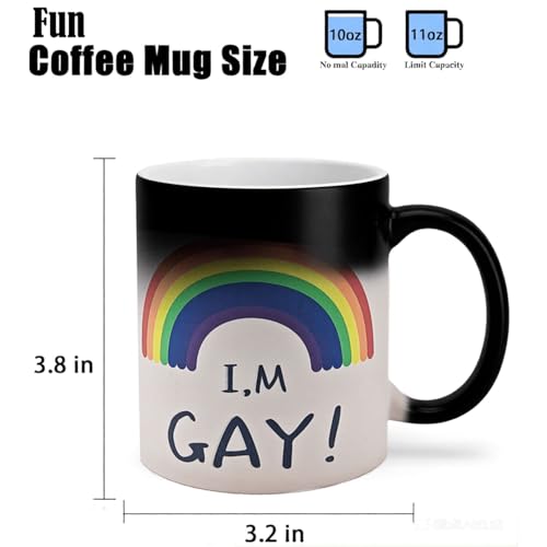 Rainbow Hidden Message Heat Change Mug 11 oz - Funny Gag Gift