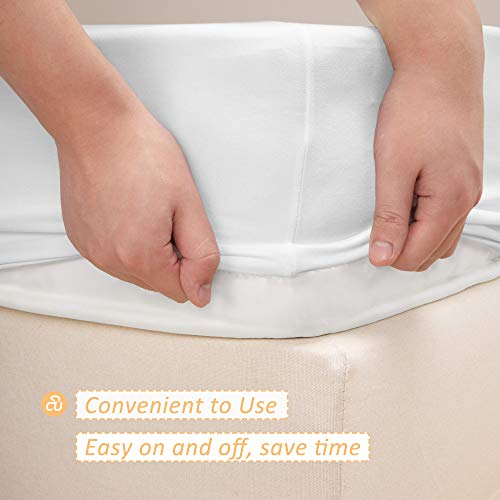 Stretch Jersey Queen Box Spring Cover - White Bed Skirt Alternative