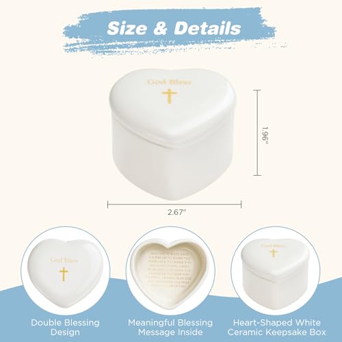 Baby First Rosary Set with Ceramic Keepsake Box for Baptism & Christening