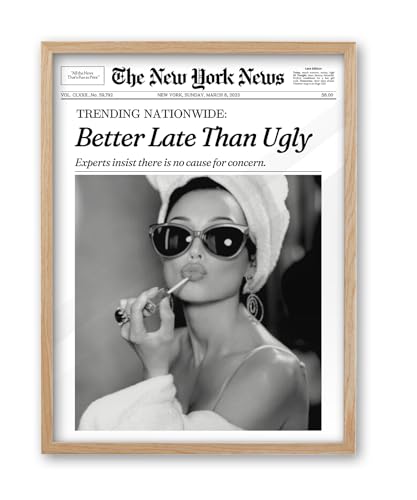 Audrey Hepburn Framed Canvas Wall Art 12x16 Inch Oak Wood
