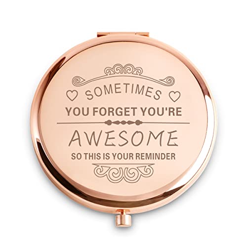 Sometimes You Forget That You Are Awesome... Personalised Engraved Compact Mirror – 2.5in Gift for Her