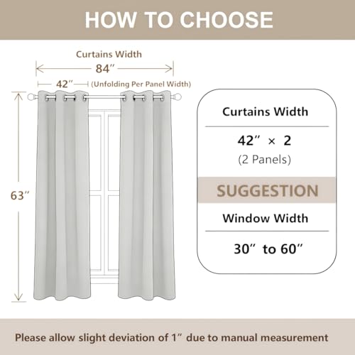 Erosebridal Christmas Tree Blackout Curtains 2 Panels 42x63 inches, Snowflake Design, Red Green Brown White, Xmas Lights Decor