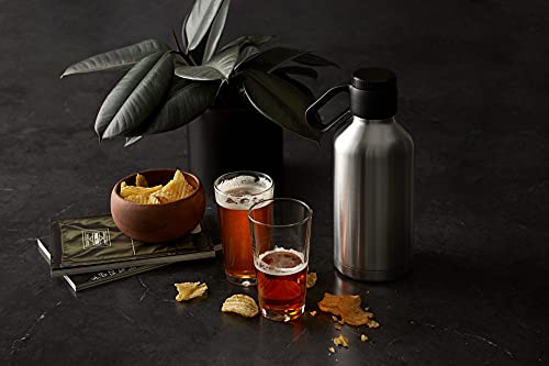 64 Oz Stainless Steel Insulated Beverage Growler with Carry Handle