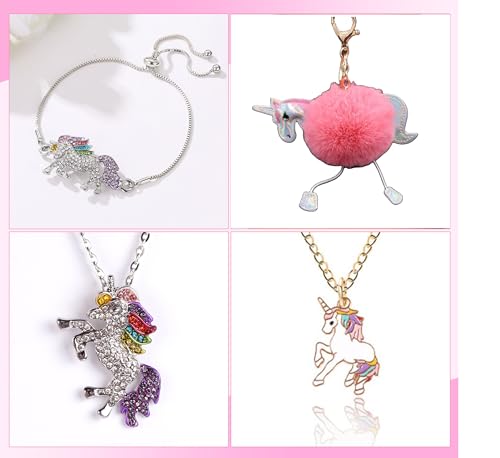 Unicorn Musical Jewelry Box with Necklace and Bracelet Set for Girls