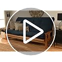 Kodiak Furniture Monterey Queen Size Futon Set in Suede Black | Converts to Bed