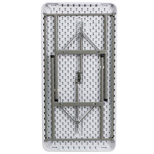 Flash Furniture 4-Foot Granite White Plastic Folding Table - Indoor/Outdoor Event Table