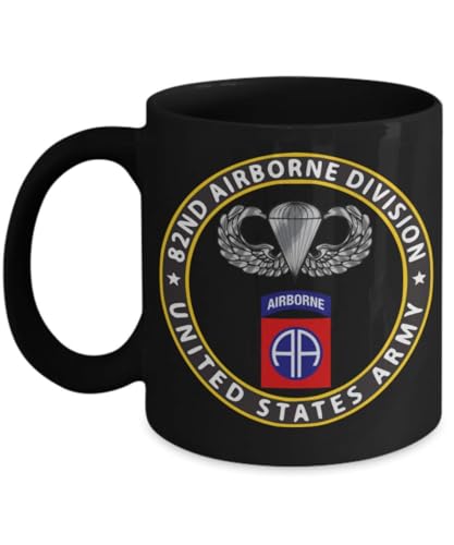 ARMY 82nd Airborne Division Coffee Mug - Paratrooper Wings Black 11oz