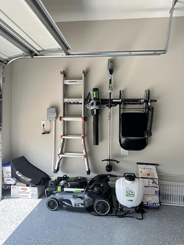 Garage Tool Organizer Wall Mount 48-Inch Storage Rack with Adjustable Hooks
